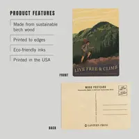 NH Live Free & Climb Wood Postcard