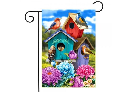  Colorful Birdhouses Garden Flag 