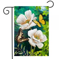 Butterflies & Poppies Garden Flag