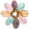 Rain Jewelry Collection Gold M/C Glass Bead Flower Post Earrings