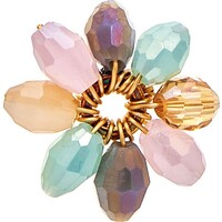 Gold M/C Glass Bead Flower Post Earrings