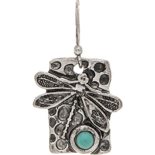  Rain Jewelry Collection Silver Oxidized Blue Gem Dragonfly Earrings 