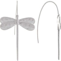 Matte Silver Dragonfly Earrings