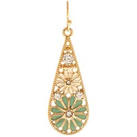Gold Flower Teardrop Earrings