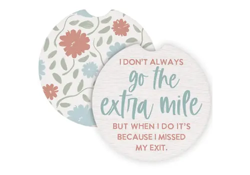  Sincere Surroundings Go the Extra Mile Car Coaster 