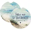 Sincere Surroundings Take Me to the Beach Car Coasters (set of 2)