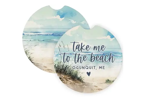  Sincere Surroundings Take Me to the Beach Car Coasters (set of 2) 