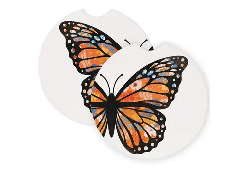  Sincere Surroundings Monarch Florals Car Coaster 