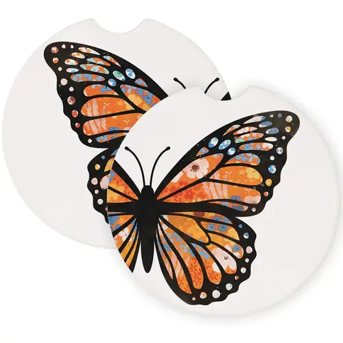  Sincere Surroundings Monarch Florals Car Coaster 