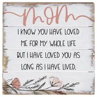 Mom Loved Me 6" x 6" Wood Sign