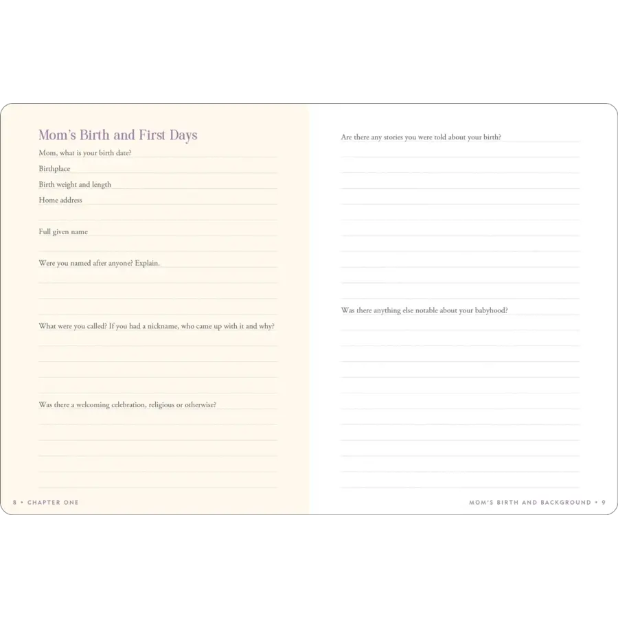 Mom's Story Keepsake Memory Journal