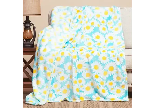 Carstens Inc Flower Power Heavy Plush Throw 54" x 68"   Carstens Inc Flower Power Heavy Plush Throw 54" x 68"