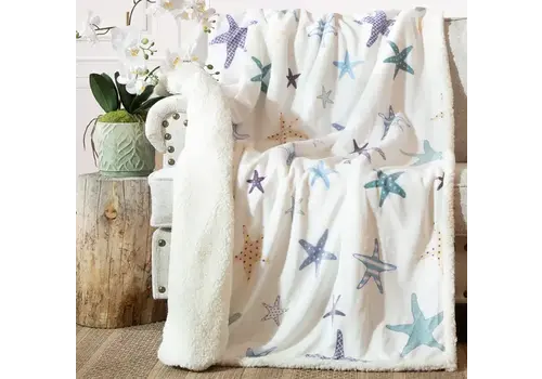 Carstens Inc Starfish Plush Sherpa Throw 54" x 68"   Carstens Inc Starfish Plush Sherpa Throw 54" x 68"