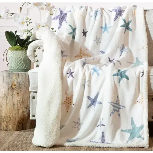 Carstens Inc Starfish Plush Sherpa Throw 54" x 68"   Carstens Inc Starfish Plush Sherpa Throw 54" x 68"