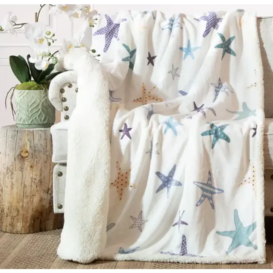 Starfish Plush Sherpa Throw 54" x 68"