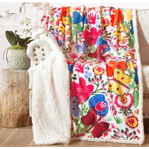 Carstens Inc Butterfly Plush Sherpa Throw 54" x 68"   Carstens Inc Butterfly Plush Sherpa Throw 54" x 68"