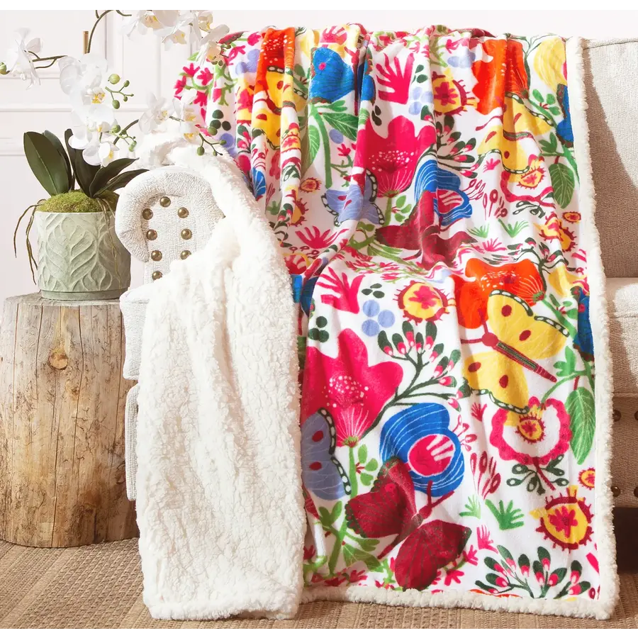 Butterfly Plush Sherpa Throw 54" x 68"
