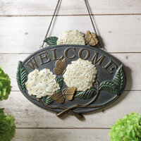 Hydrangea Hanging Welcome Sign