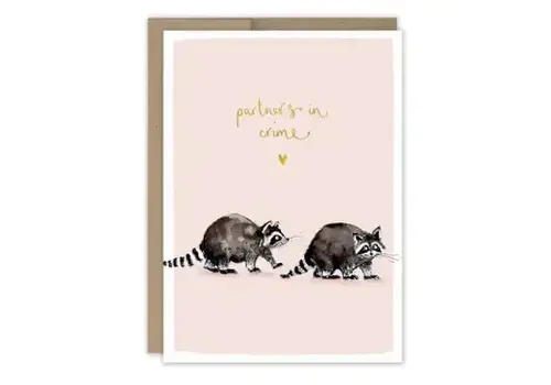  Biely & Shoaf Raccoons Partners in Crime Love Card 