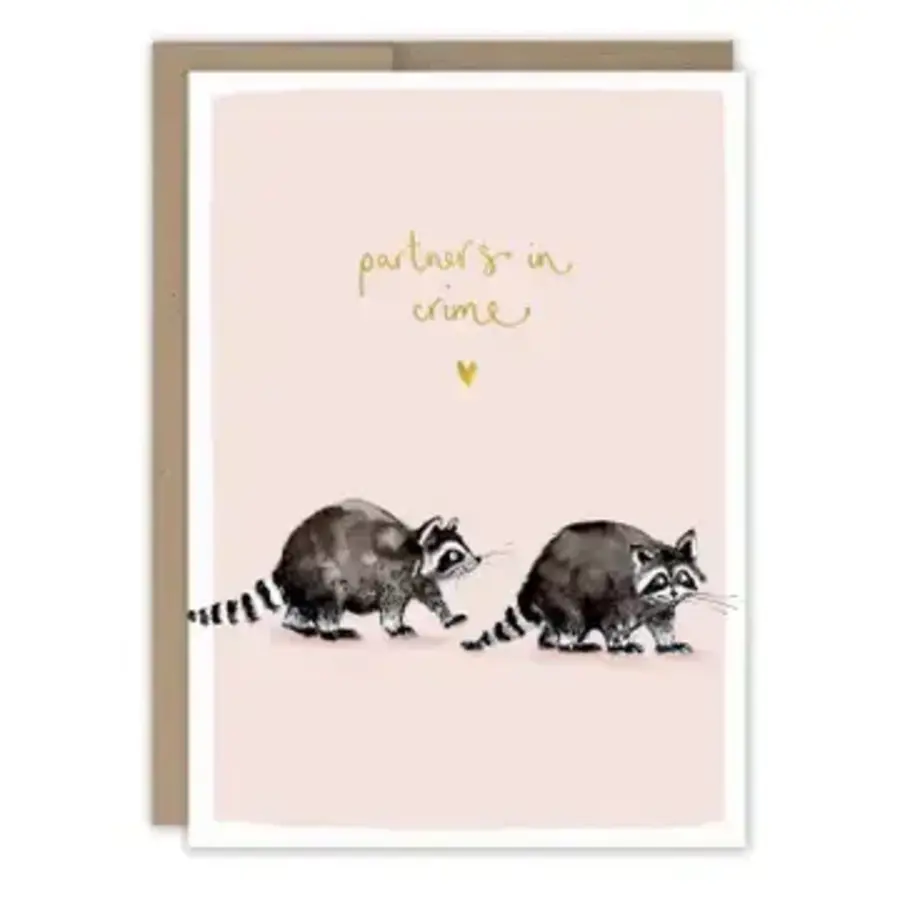 Raccoons Partners in Crime Love Card