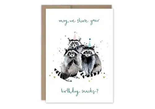  Biely & Shoaf Raccoons Snacks BDay Card 