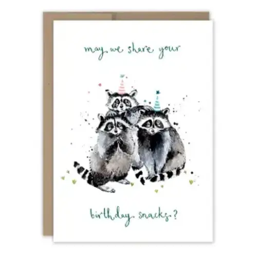  Biely & Shoaf Raccoons Snacks BDay Card 