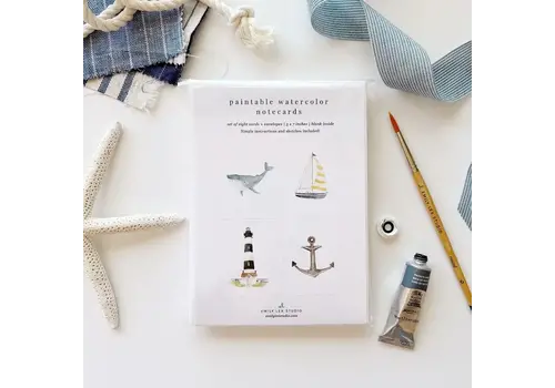 emily lex studio Seaside Paintable Notecards   emily lex studio Seaside Paintable Notecards