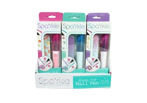  Bright Stripes Spa*rkle Dual-Tip Nail Pen 