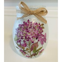 Purple Hydrangea Pre-Lit Small Jar