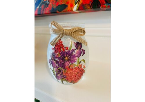 Stony Creek Vintage Bouquet Pre-Lit Small Jar w/ Ribbon   Stony Creek Vintage Bouquet Pre-Lit Small Jar w/ Ribbon