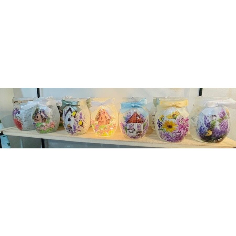 Summer Birds Pre-Lit Small Jar w/