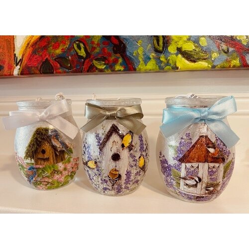  Stony Creek Summer Birds Pre-Lit Small Jar w/ 