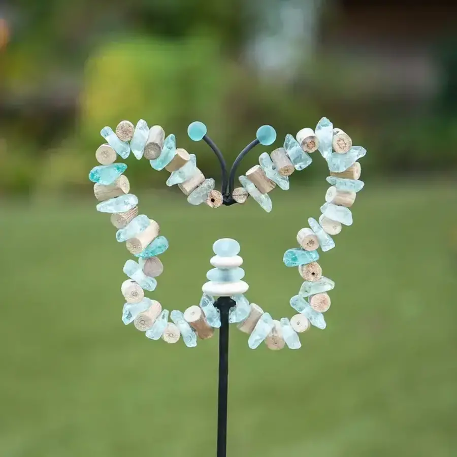 Glass Butterfly Garden Stake