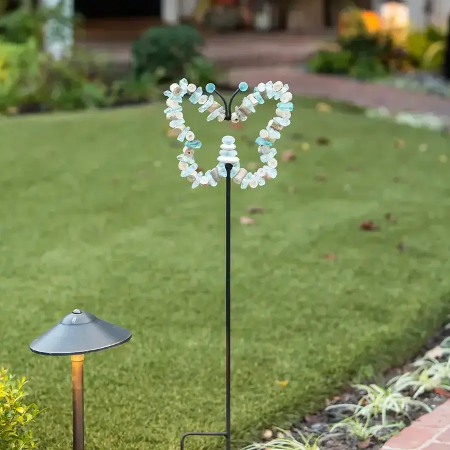 Glass Butterfly Garden Stake 4 ft