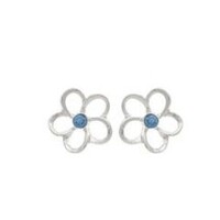 Silver Blue Flower & Dragonfly Necklace Set