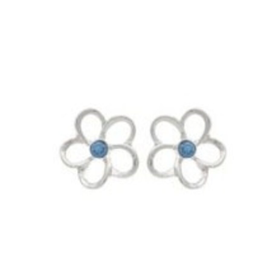Silver Blue Flower & Dragonfly Necklace Set