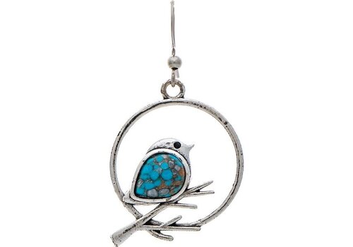  Rain Jewelry Collection Silver Blue Gem Blue Bird Earring 