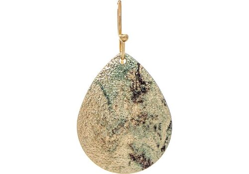  Rain Jewelry Collection Gold Green Wash Sparkle Teardrop Earrings 