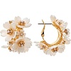 Rain Jewelry Collection Gold White Flower Bunch Hoop Earrings