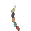 Rain Jewelry Collection Silver Multicolor Oval Stones Arc Earrings