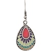 Rain Jewelry Collection Silver M/C Enamel Fan Teardrop Earrings