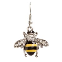 Silver Glass Bee Earrings
