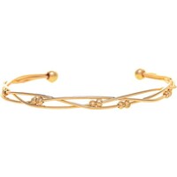 Gold Twist Wires Narrow Cuff Bracelet