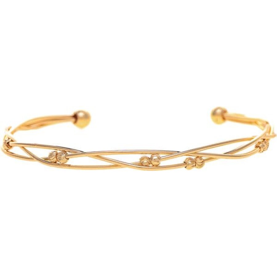 Gold Twist Wires Narrow Cuff Bracelet
