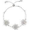 Rain Jewelry Collection Silver Three Flower Chain Bracelet