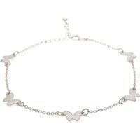 Silver Butterfly Chain Anklet