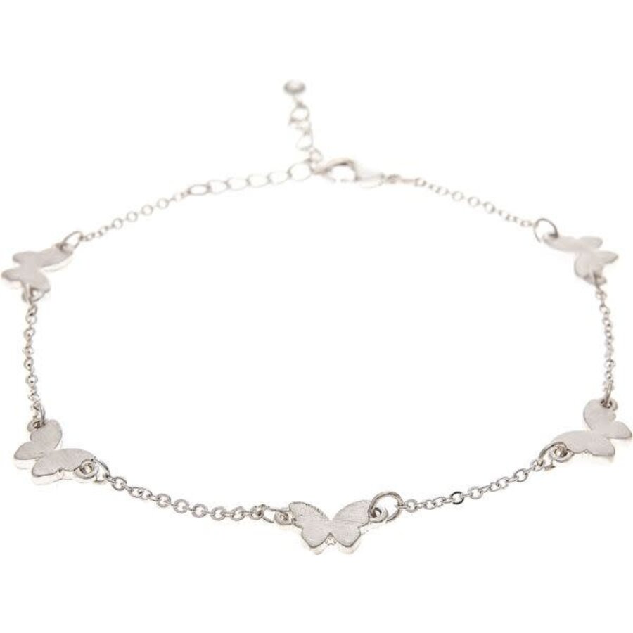 Silver Butterfly Chain Anklet