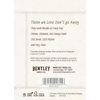 Memorial Cardinal - Flanders Poppy Seed Packets