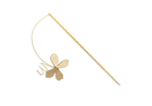  Demdaco Gold Metal Butterfly Floral Pick 12" 