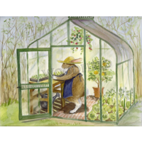 Greenhouse Rabbit Card